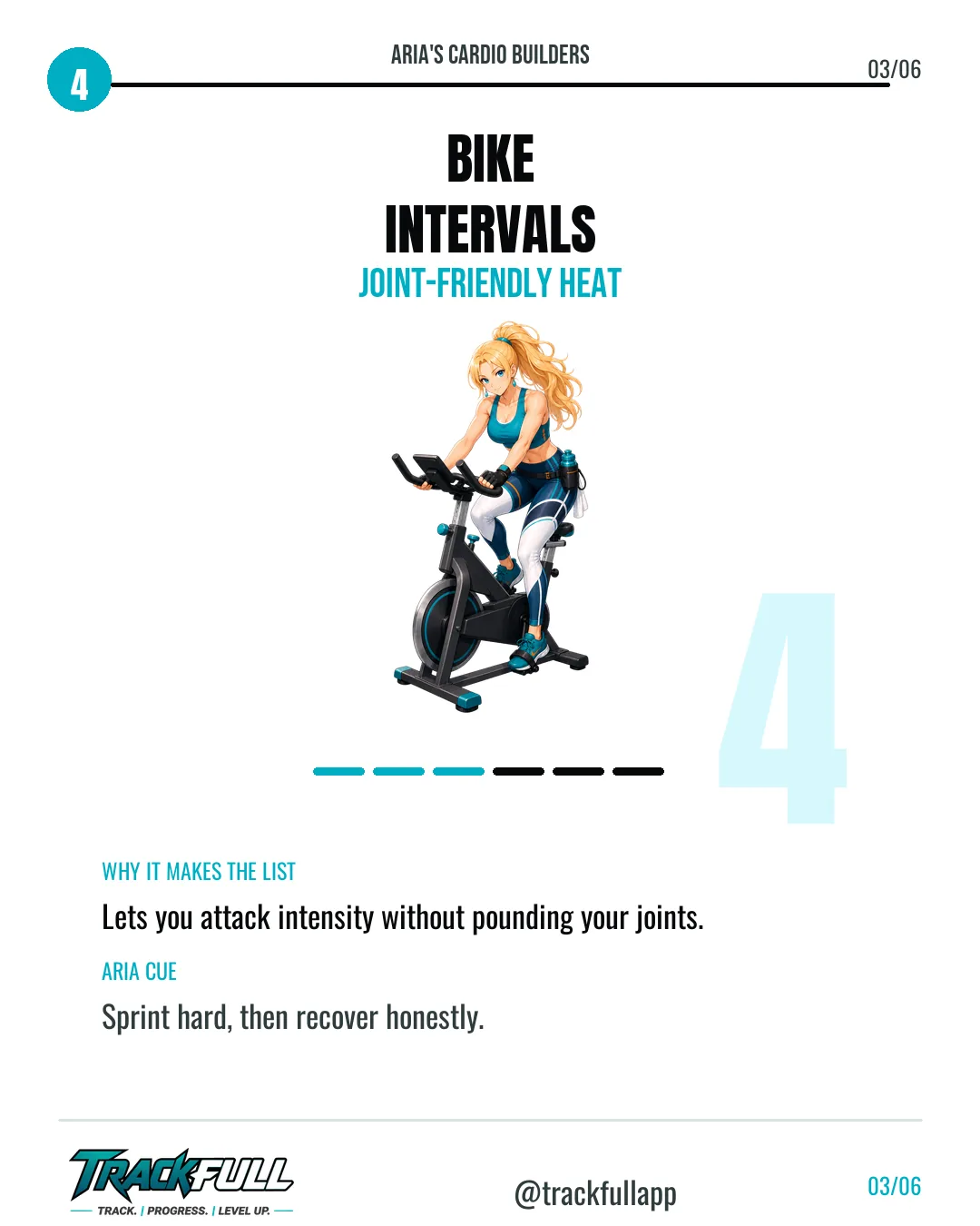 Build Better Cardio: Aria’s Top Cardio Builders carousel slide 3: Top 4 Bike.