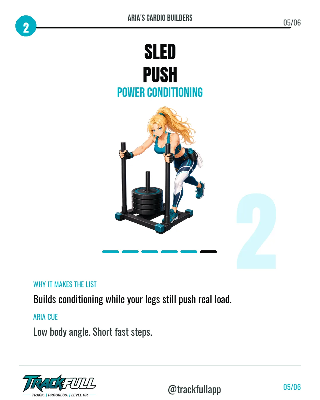 Build Better Cardio: Aria’s Top Cardio Builders carousel slide 5: Top 2 Sled.