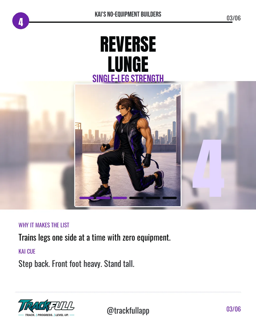 Build Muscle Anywhere: Top No-Equipment Builders carousel slide 3: Top 4 Reverse Lunge.