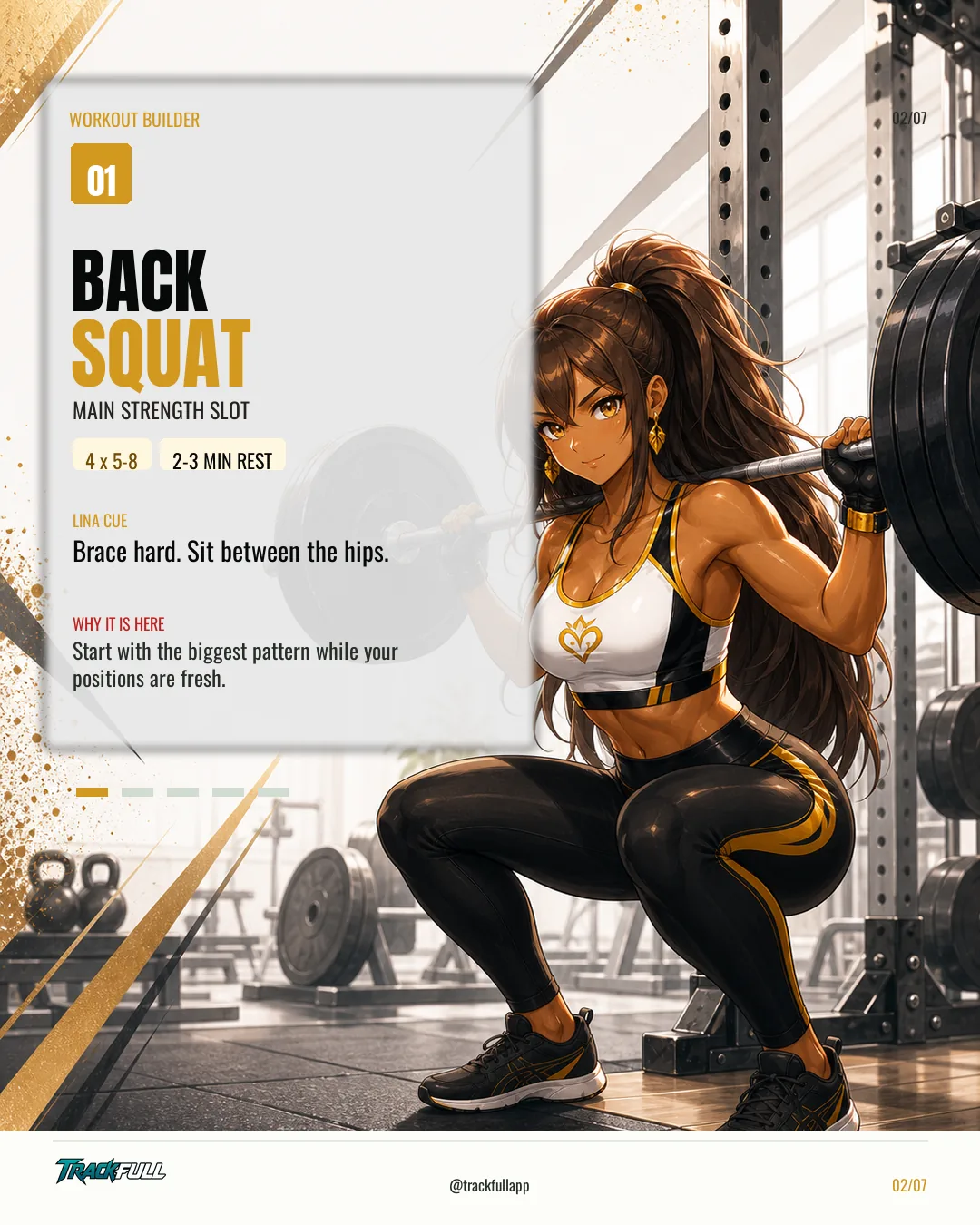 Lina Builds the Perfect Leg Day carousel slide 2: Slide 02.