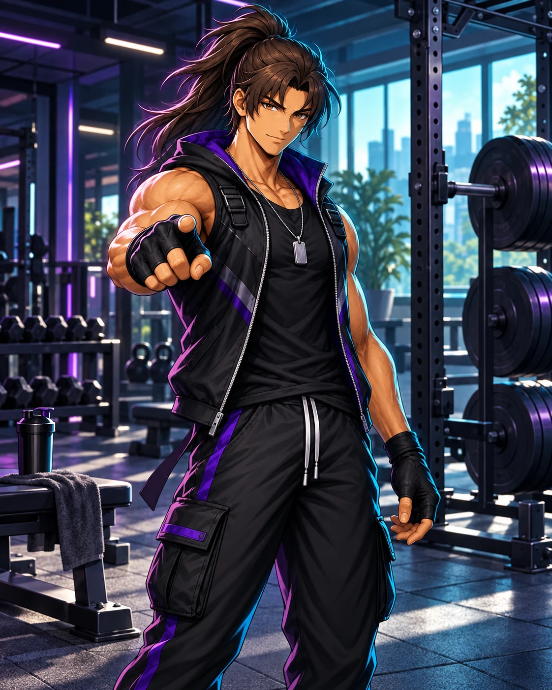 Kai, TrackFull's training coach, guiding a strength workout in the gym