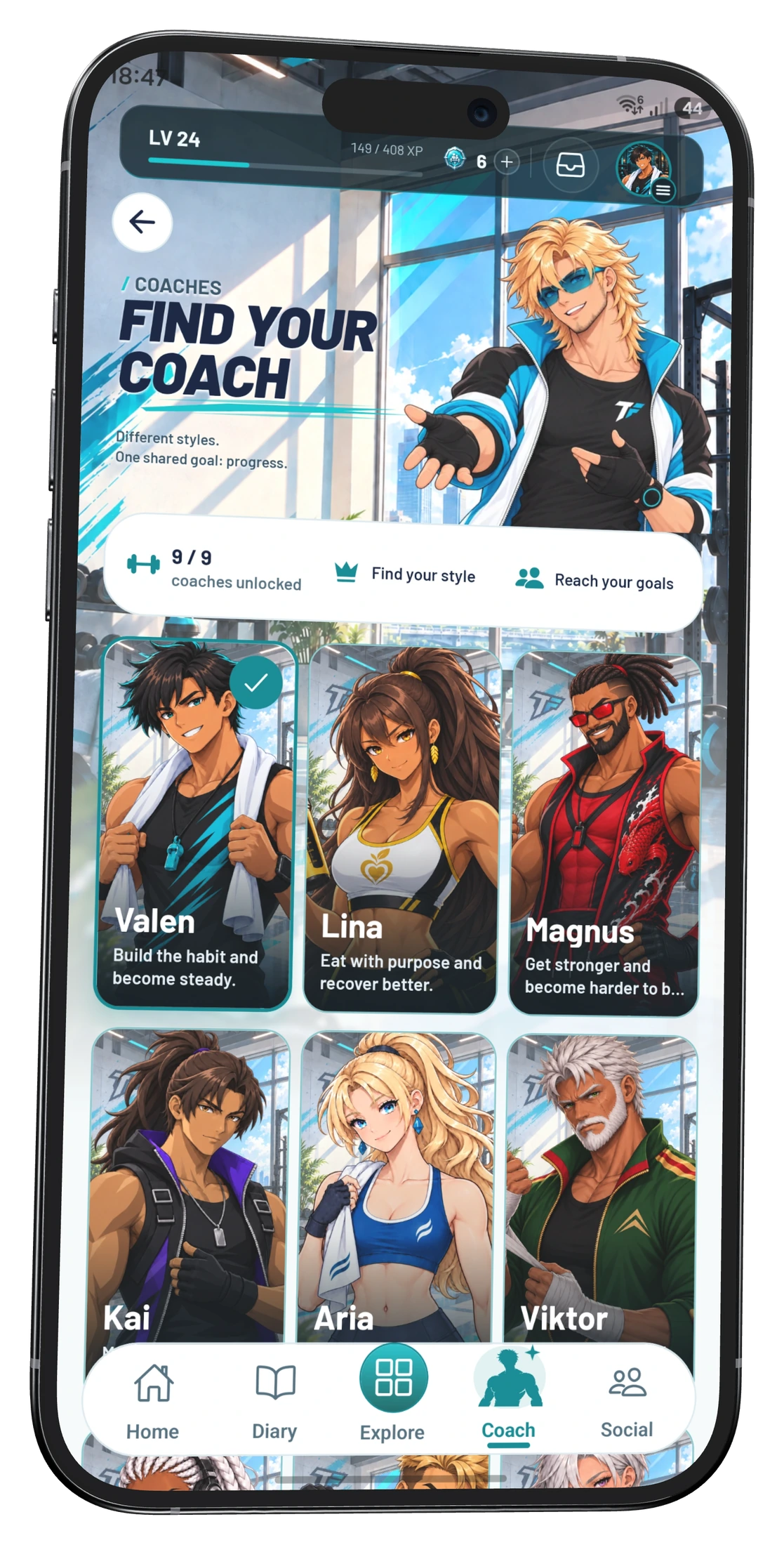 Choix du coach TrackFull parmi différentes personnalités
